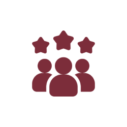 Icon drei Personen mit Sternen