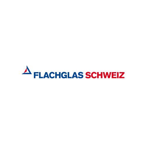 Un logo pour une entreprise appelée flachglas schweiz sur fond blanc.