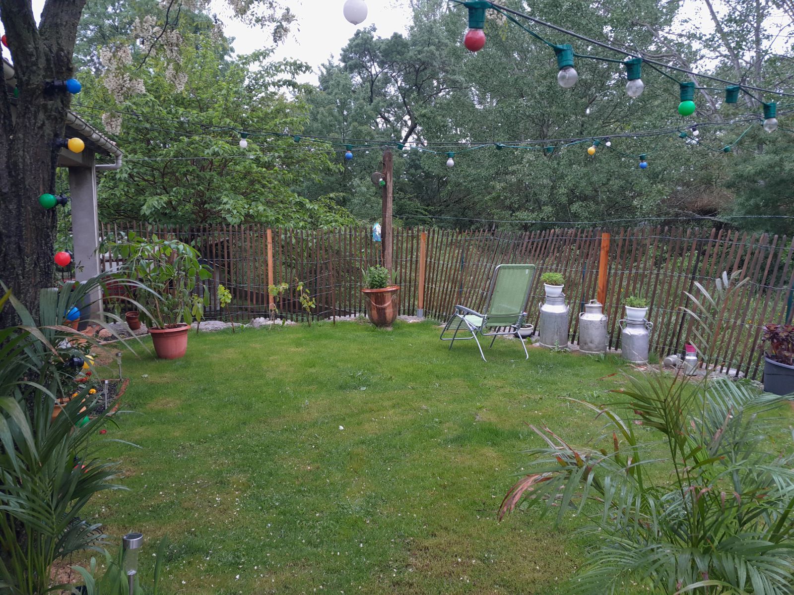 Cour d'un jardin aménagé