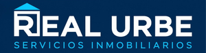 Logo de Real Urbe Servicios Inmobiliarios en azul y blanco