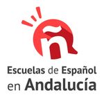 Logo for Spanish schools in Andalusia. Red circle with white 