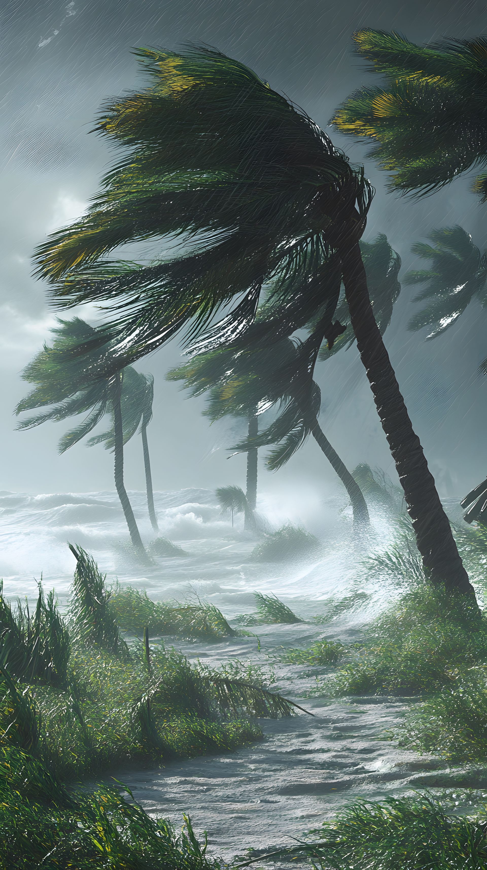 Des arbres lors d'un cyclone