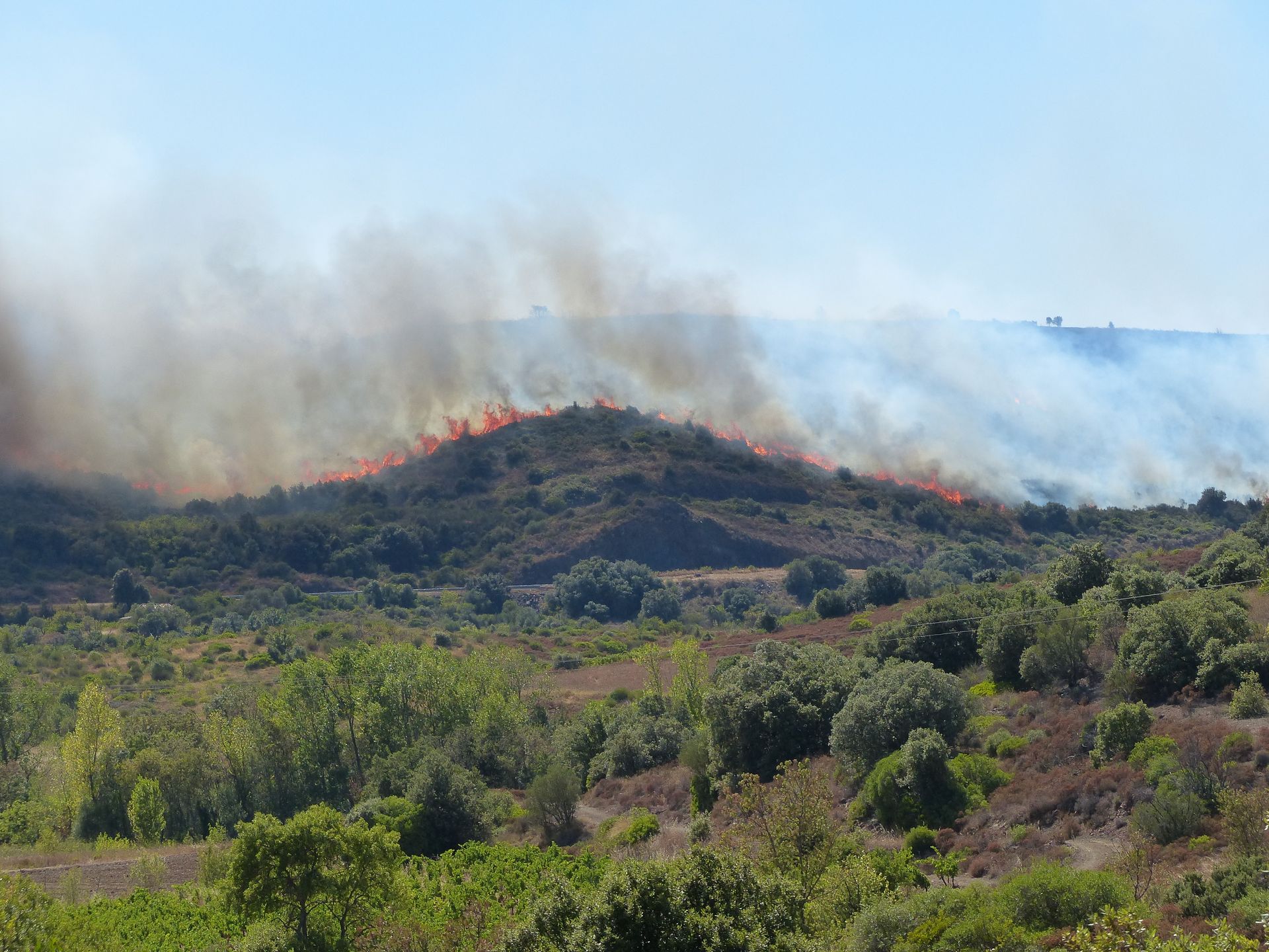 Incendie d'une colline