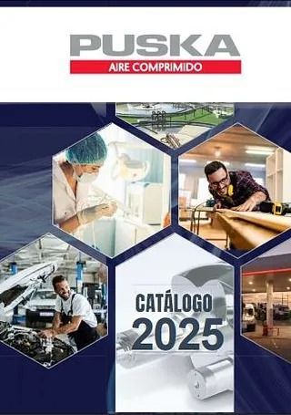 La portada de un catálogo de una empresa llamada piska aire comprimido.