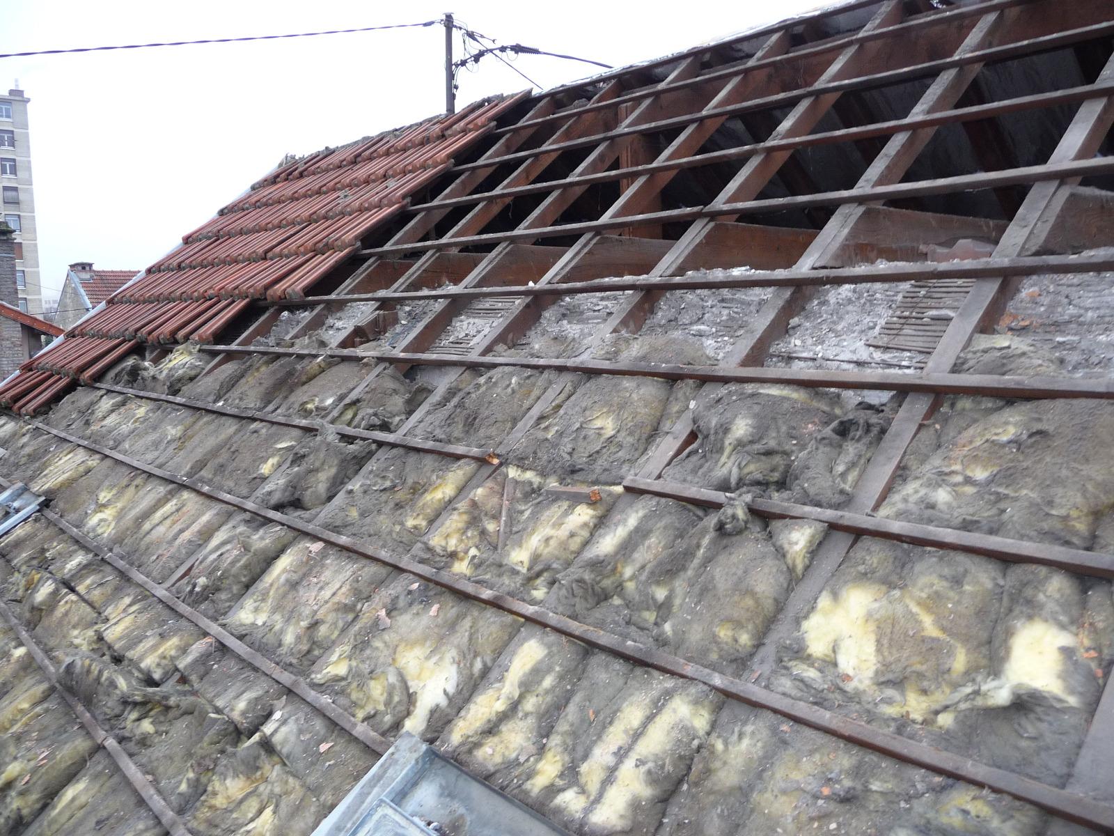 Rénovation d'une toiture avec isolant