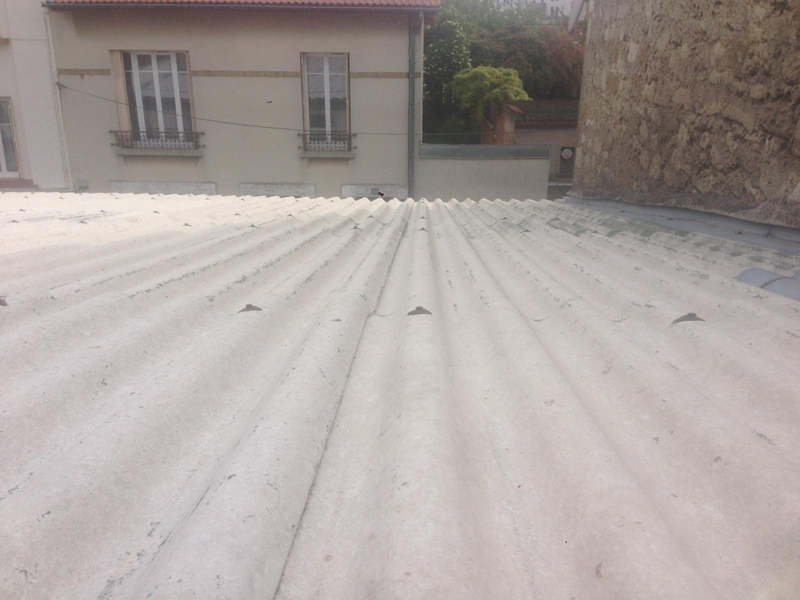 Démoussage d'une toiture en fibro ciment
