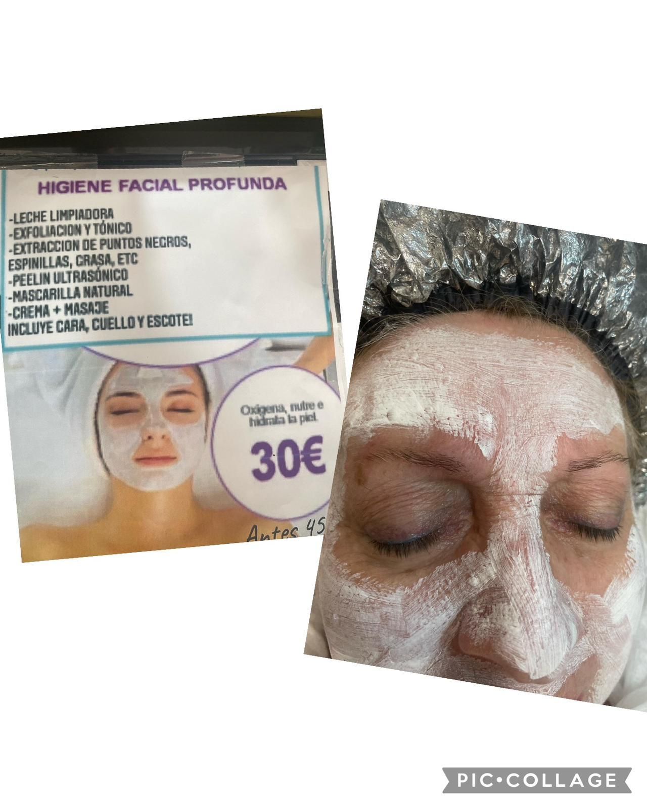 Una mujer lleva una máscara blanca en su cara.