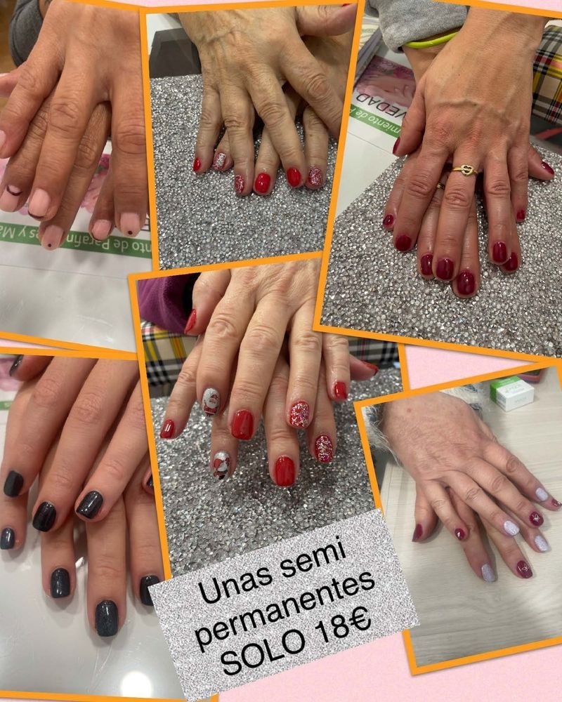 Un collage de fotos de uñas de mujer con un precio de 18 euros.