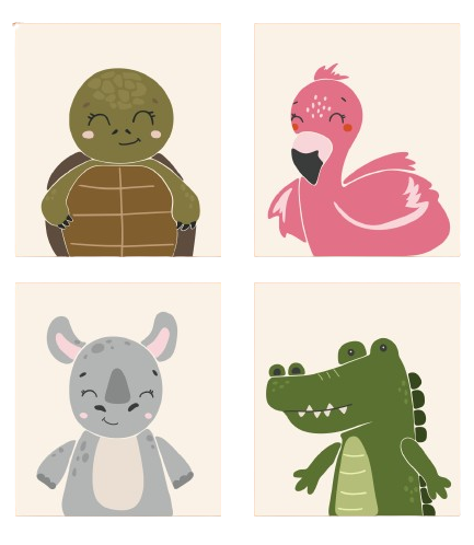 Illustrations de bébés animaux