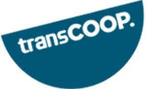 Un círculo azul con la palabra transcoop en él