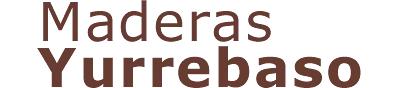 Logotipo con el texto &ldquo;Maderas Yurrebaso&rdquo; en color marr&oacute;n sobre fondo blanco.