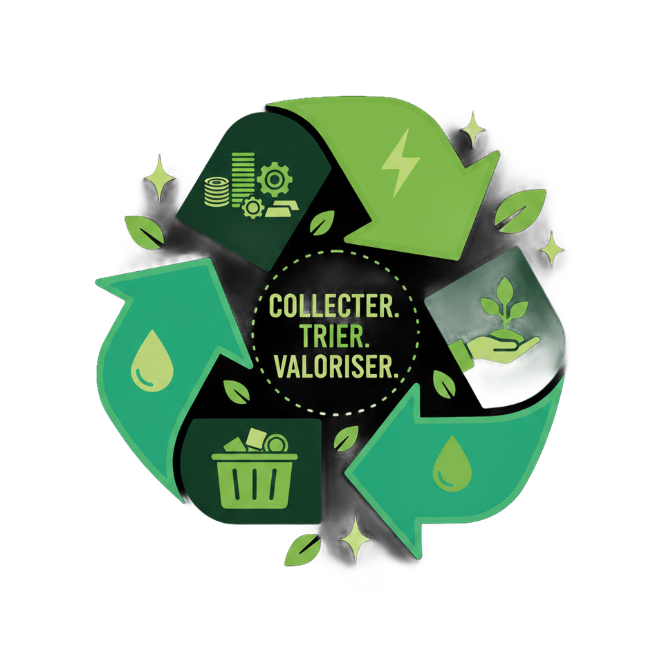 Étiquette verte de recyclage.