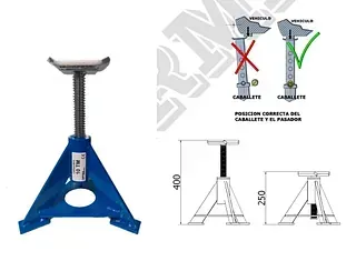 Una imagen de un soporte de gato azul junto a un diagrama de cómo usarlo.