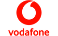 Un logotipo de Vodafone rojo sobre un fondo blanco