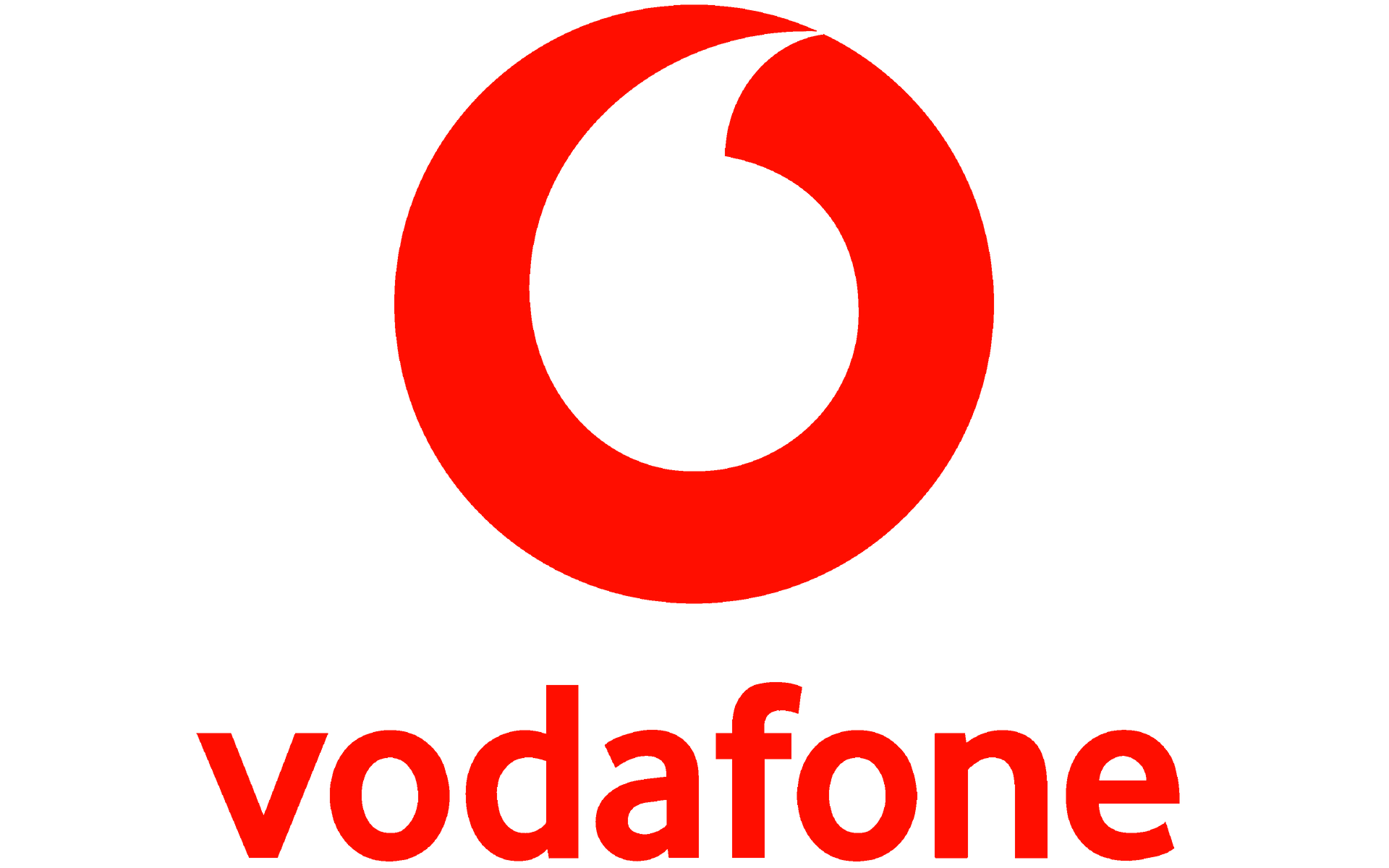 Un logotipo de Vodafone rojo sobre un fondo blanco