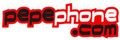 Un logotipo rojo y negro para pepephone.com