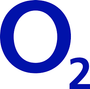 Un logotipo de O2 azul sobre un fondo blanco