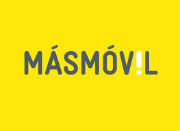 La palabra masmovil está sobre un fondo amarillo