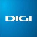 El logotipo digital está sobre un fondo azul.