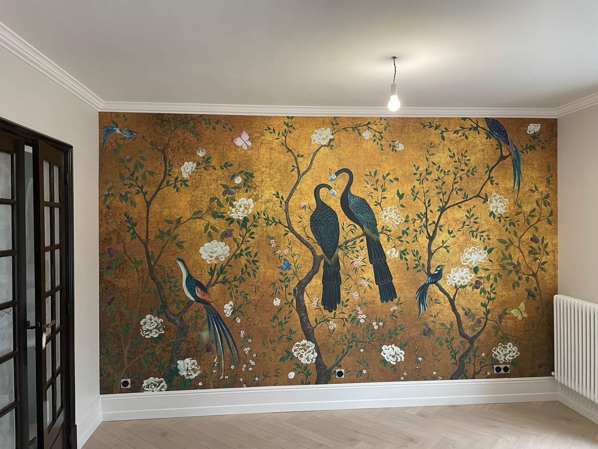 Papier peint avec oiseaux