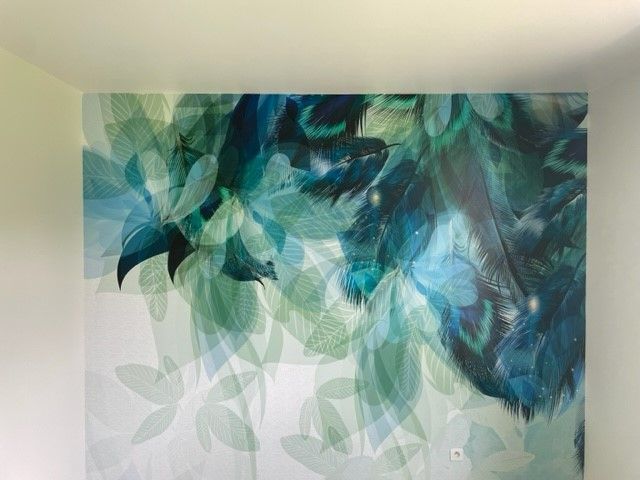 Papier peint à motifs bleus