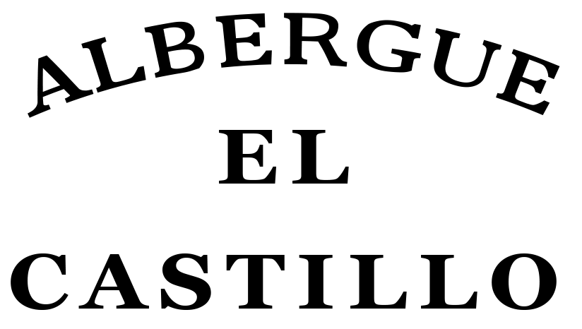 A black and white logo for albergue el castillo