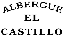 A black and white logo for albergue el castillo