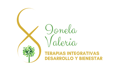 Logo for Donela Valeria: gold infinity symbol, tree, and text "Terapias Integrativas, Desarrollo y Bienestar".