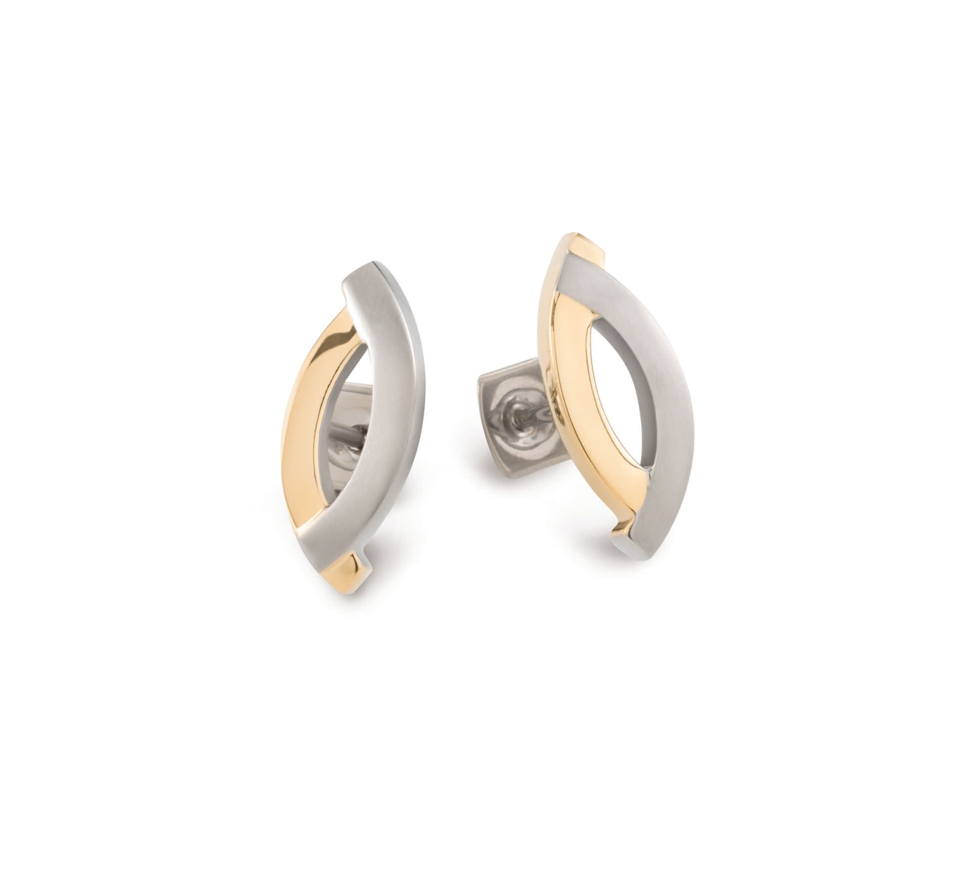Titanschmuck-Ohrstecker in Gold und Silber