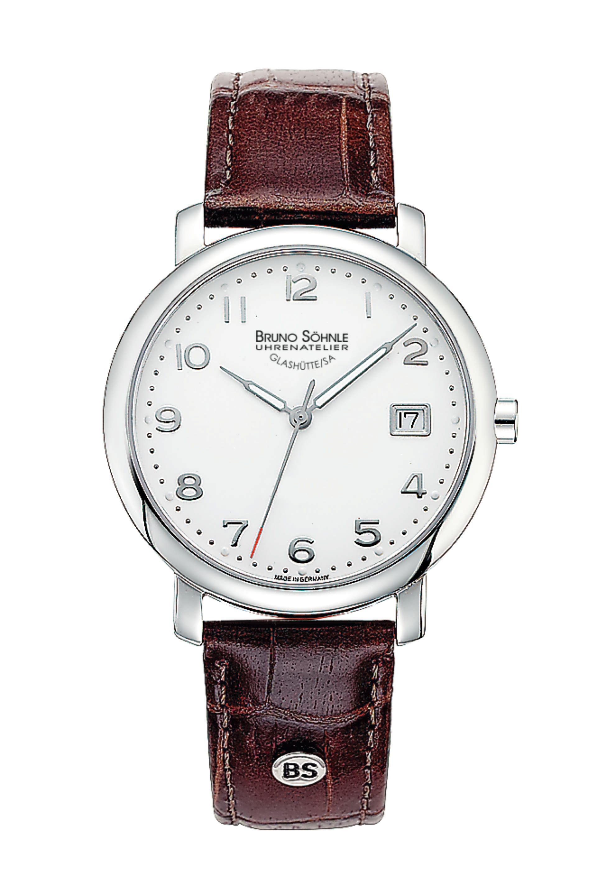  Armbanduhr von Bruno Söhnle mit braunem Lederband