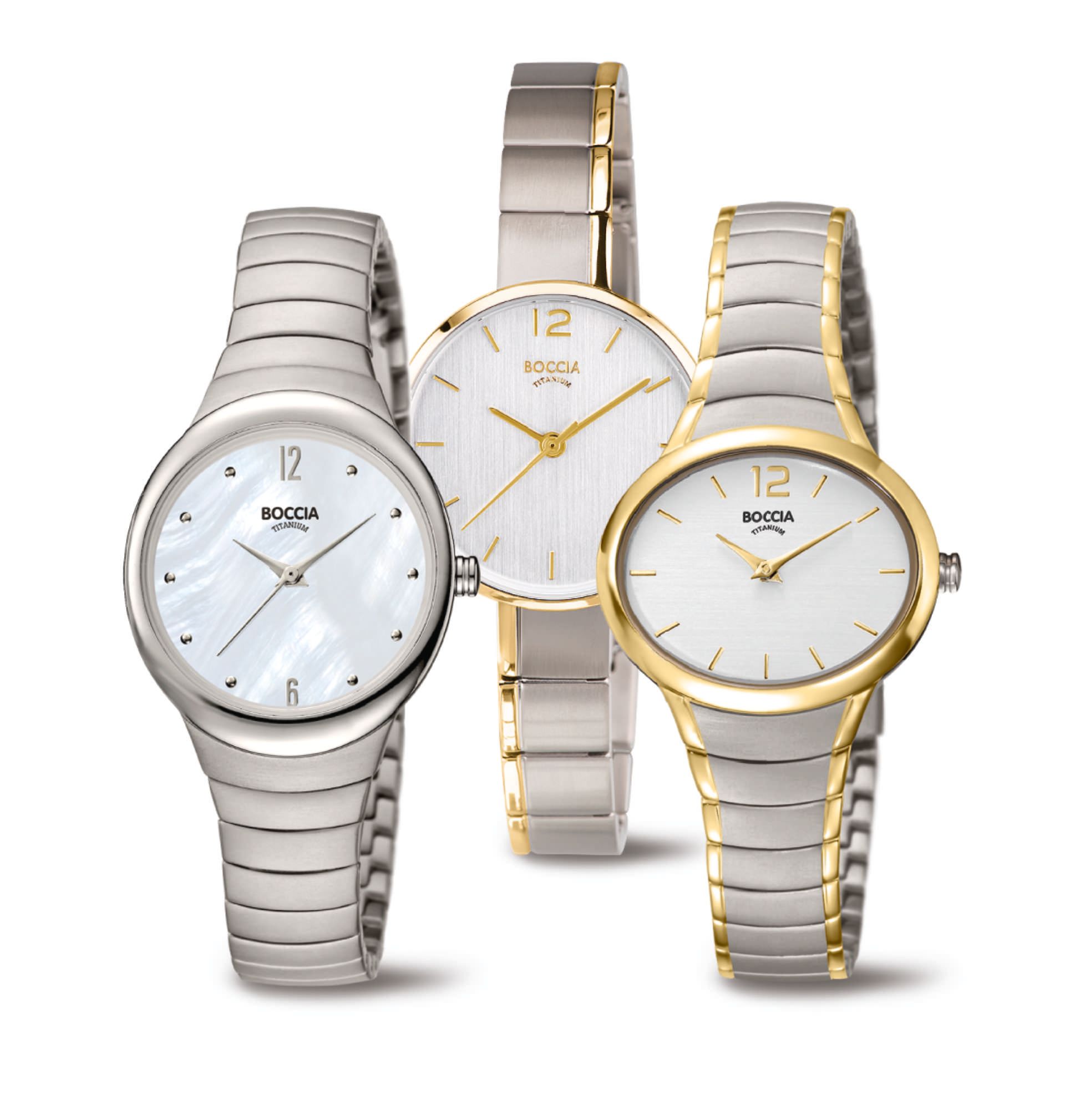 Drei Armbanduhren-Modelle von der BOCCIA Gruppe