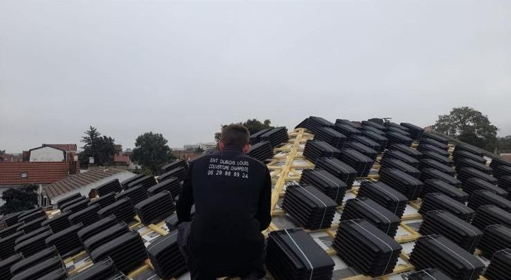 Rénovation par de la tuile ardoisée avec professionnel