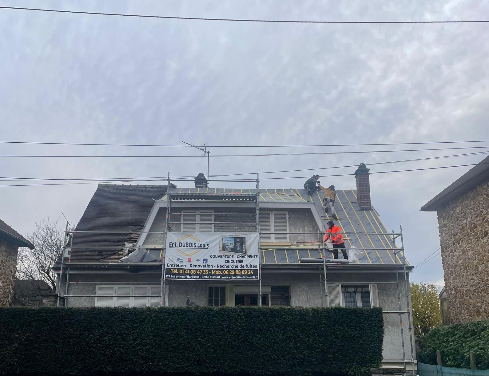 Rénovation complète de couverture de pavillon avant