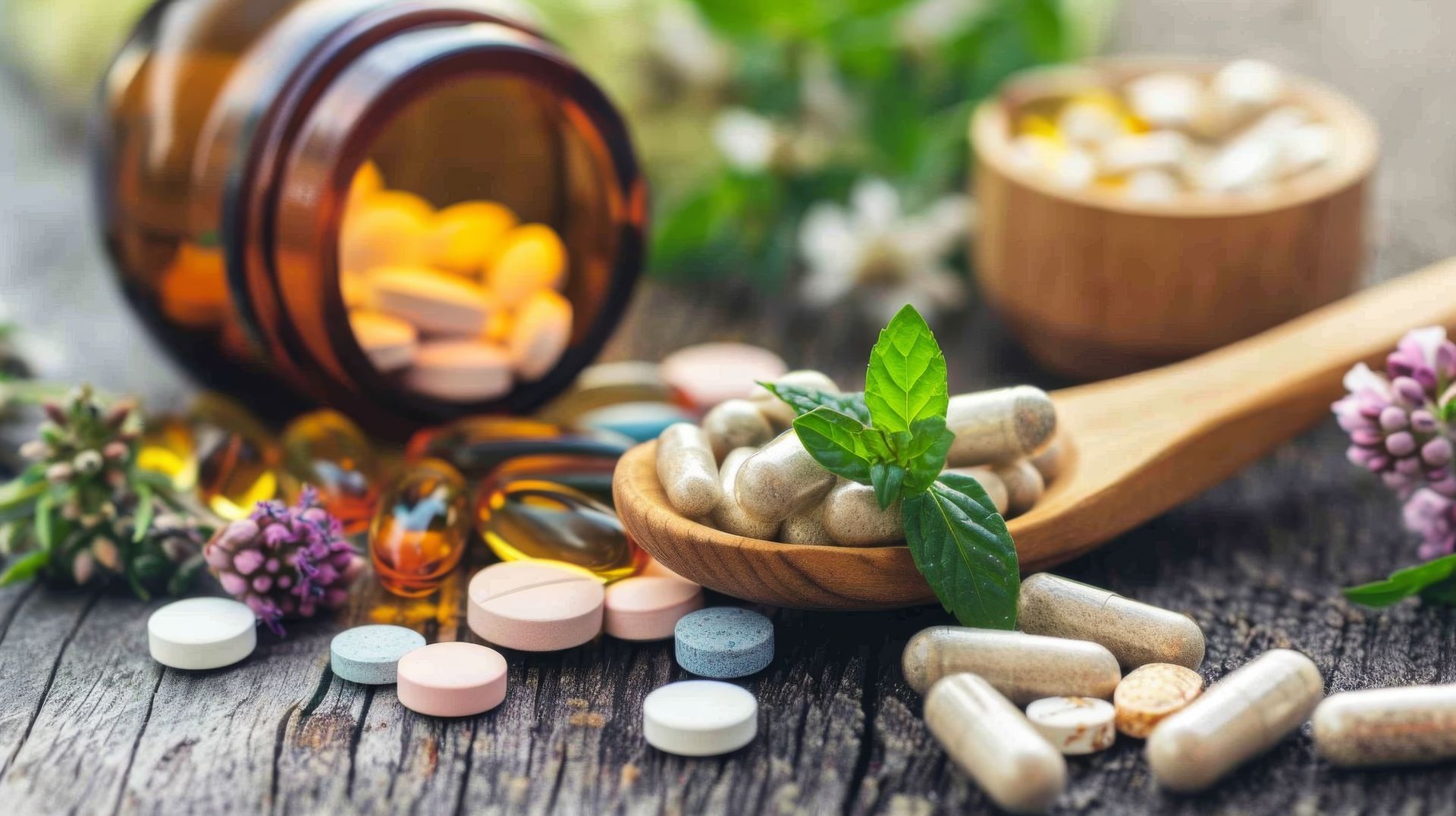 Ein Apotheker im weißen Kittel, mit Brille und Tablet überprüft den Warenbestand in den Apothekenregalen.