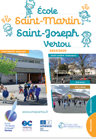 Plaquette de l'école Saint-Martin Saint-Joseph Vertou 2024/2025