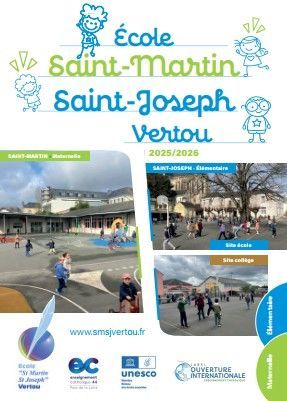 Plaquette de l'école Saint-Martin Saint-Joseph Vertou 2024/2025