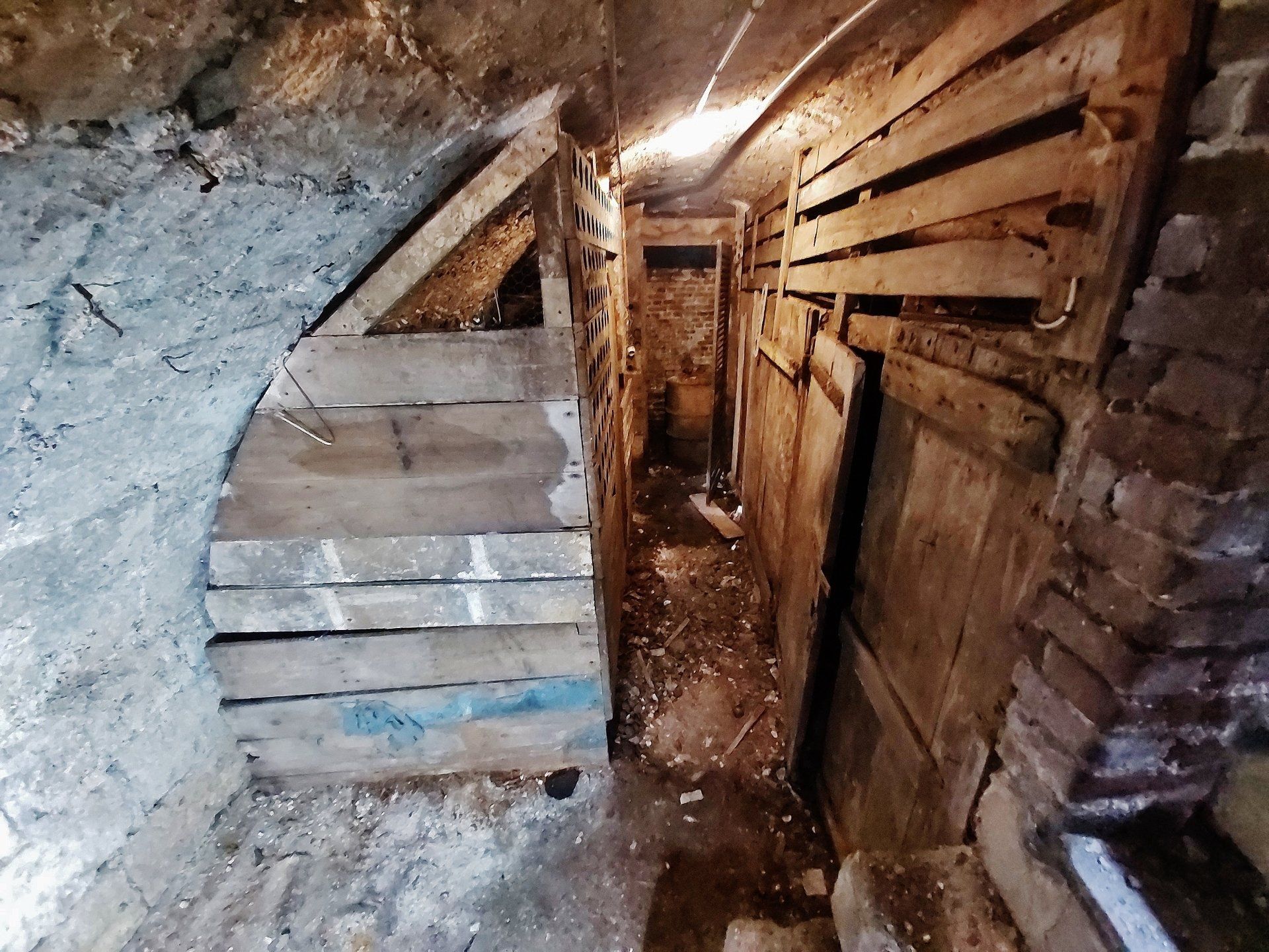 Débarras de bois dans un sous-sol