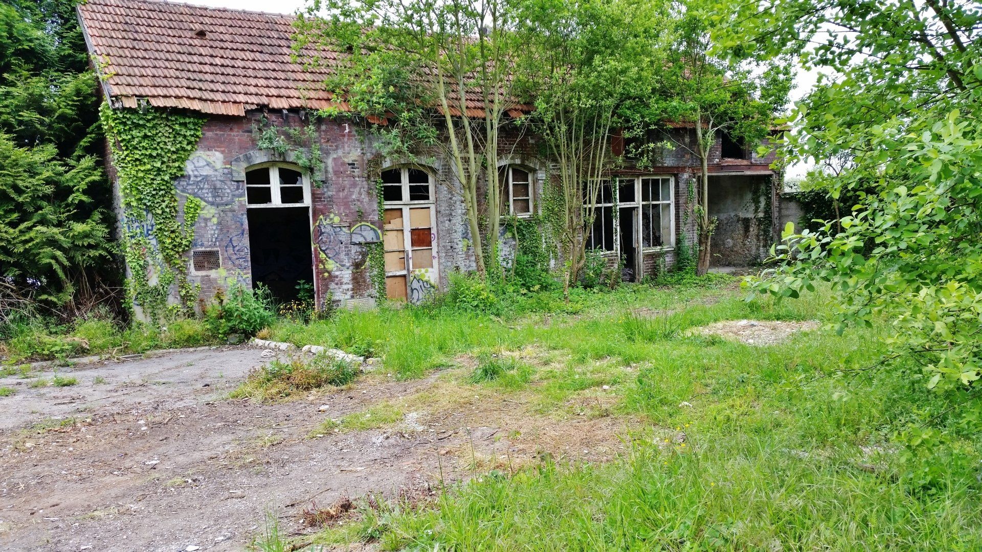 Le même jardin débarrassé des déchets et pneus.