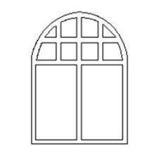Eine Schwarzweißzeichnung eines Fensters mit Quadraten auf weißem Hintergrund.