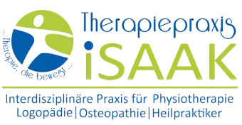 Ein Logo für die Therapiepraxis Isaak in Grün und Blau