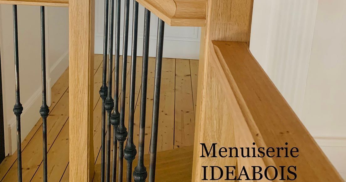 Garde-corps en bois et métal noir