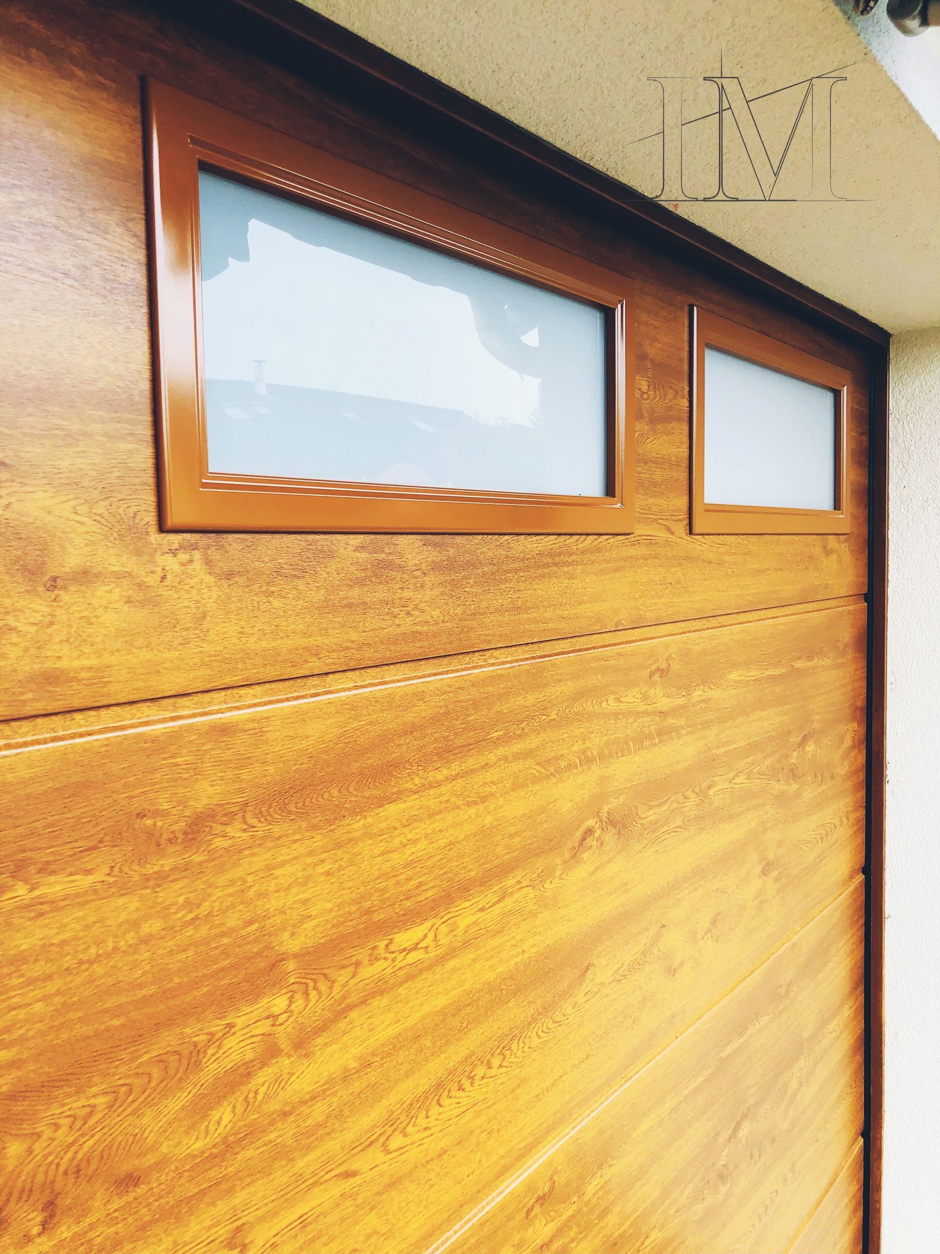 Porte de garage imitation bois