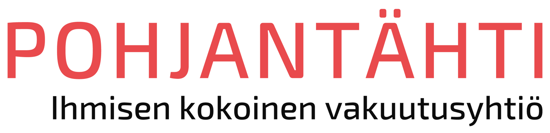 POHJANTÄHTI logo with red text and gray tagline “Ihmisen kokoinen vakuutusyhtiö”