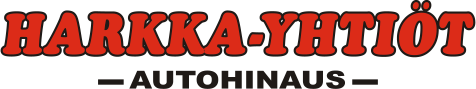 HARKKA-YHTIÖT Autohinauksen logo, jossa on lihavoitu punainen ja musta teksti valkoisella taustalla