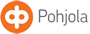 Pohjolan logo, jossa oranssi symboli ja harmaa teksti valkoisella taustalla