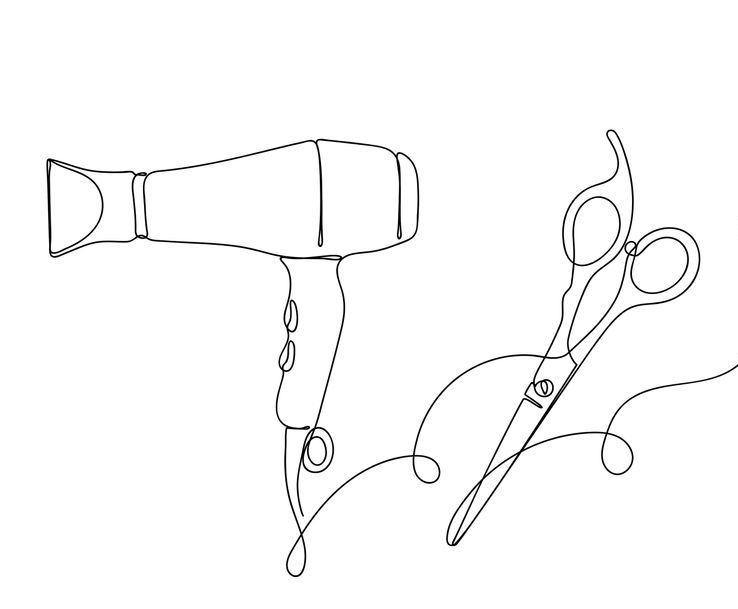 Sèche cheveux et ciseaux