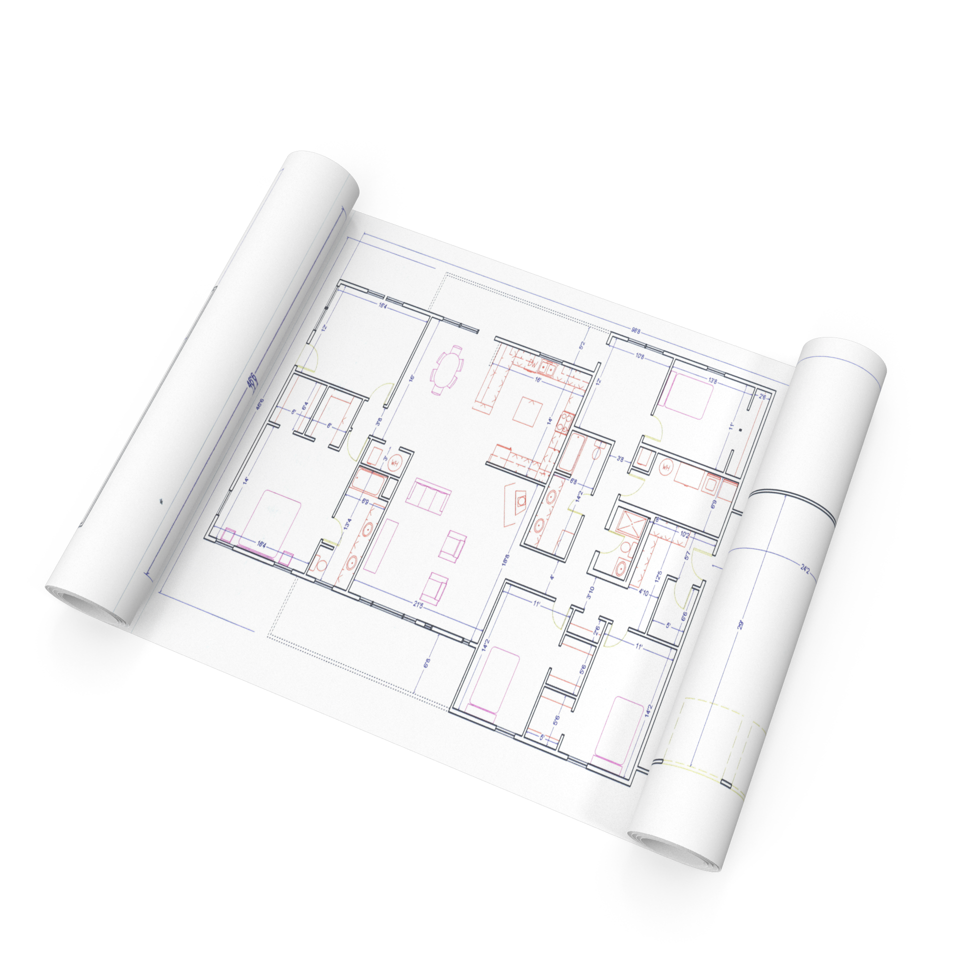 Photo détourée d'un plan de maison