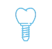 Un icono de un implante dental en forma de corazón.