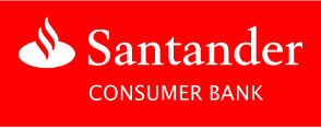 Santander Consumer Bank-Logo auf rotem Hintergrund