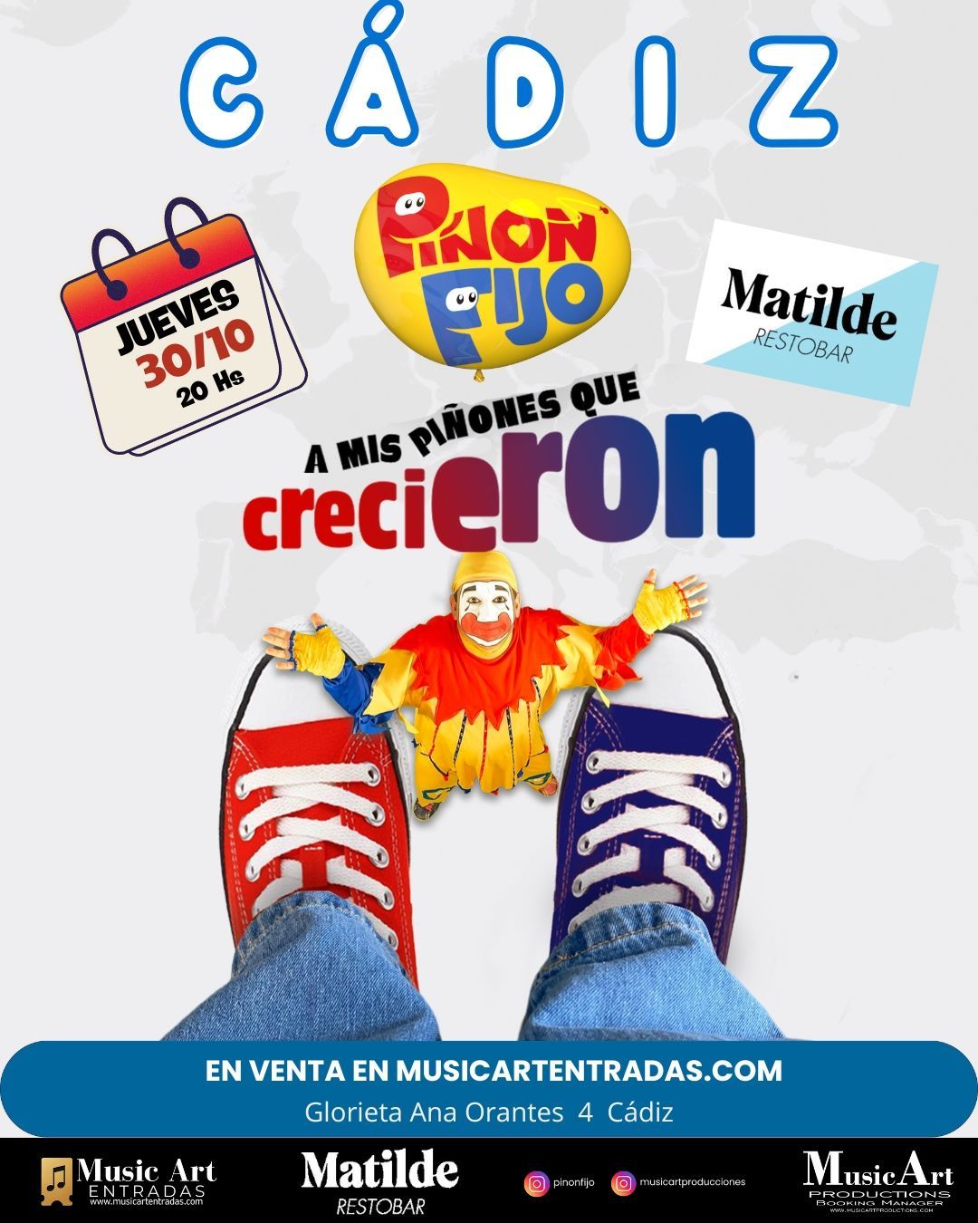Cartel de un concierto de Piñón Fijo en el Café Berlín de Madrid el martes 21 de octubre. 